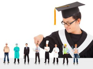 Graduation male student have different careers to choose.