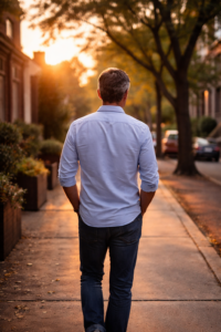 persona caminando sola reflexionando sobre su rumbo