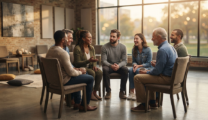 Personas fortaleciendo sus relaciones mediante conversaciones empáticas